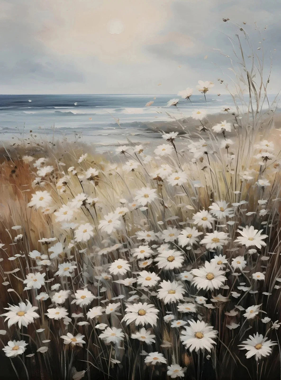 Vintage Wildflower Canvas Wall Art – Rustic Landscape Poster Canvas Wall Art Qst