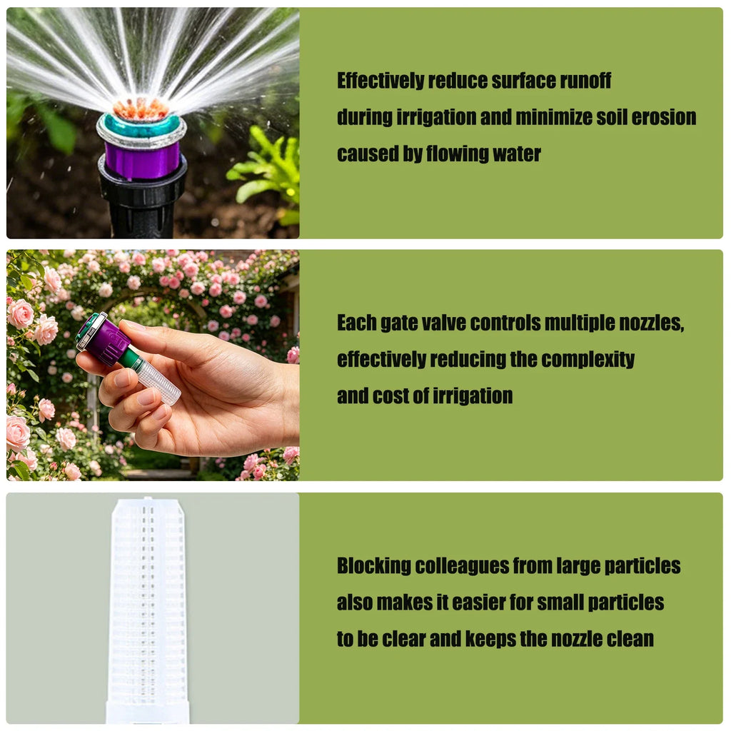 APWIKOGER Adjustable Garden Sprinkler Nozzle 90–360° 2.5–10.7m Garden Sprinkler Nozzle Qme