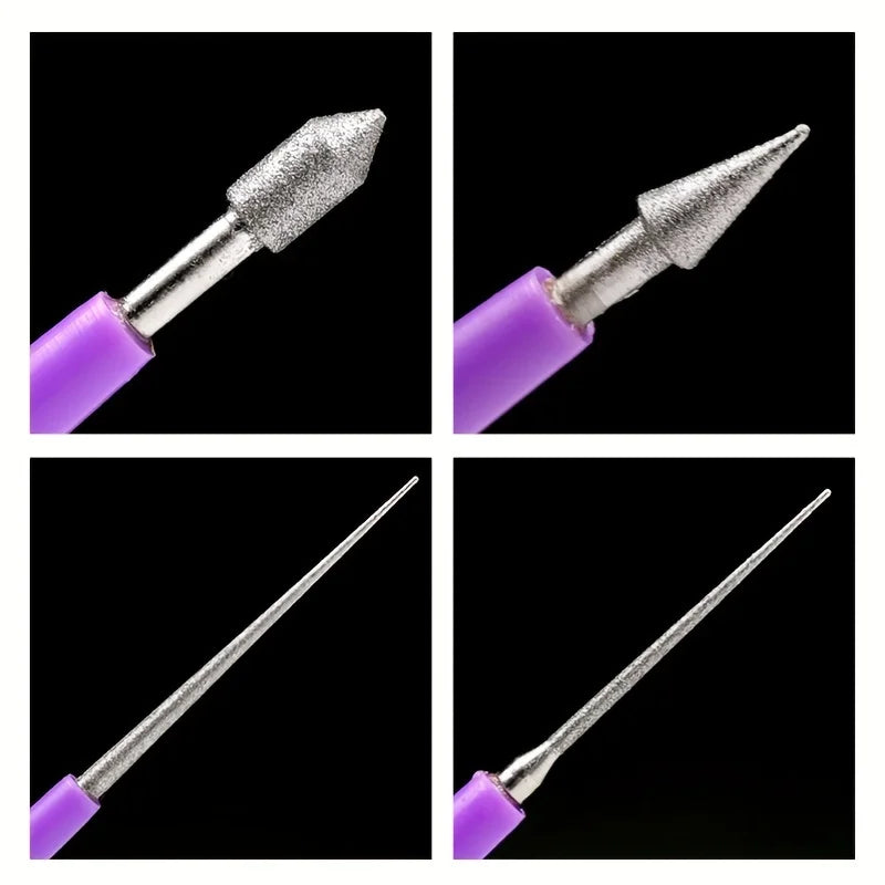 Diamond Tipped Bead Reamer Set – 4pc Jewelry Hole Enlarger Bead Reamer Tool Qme