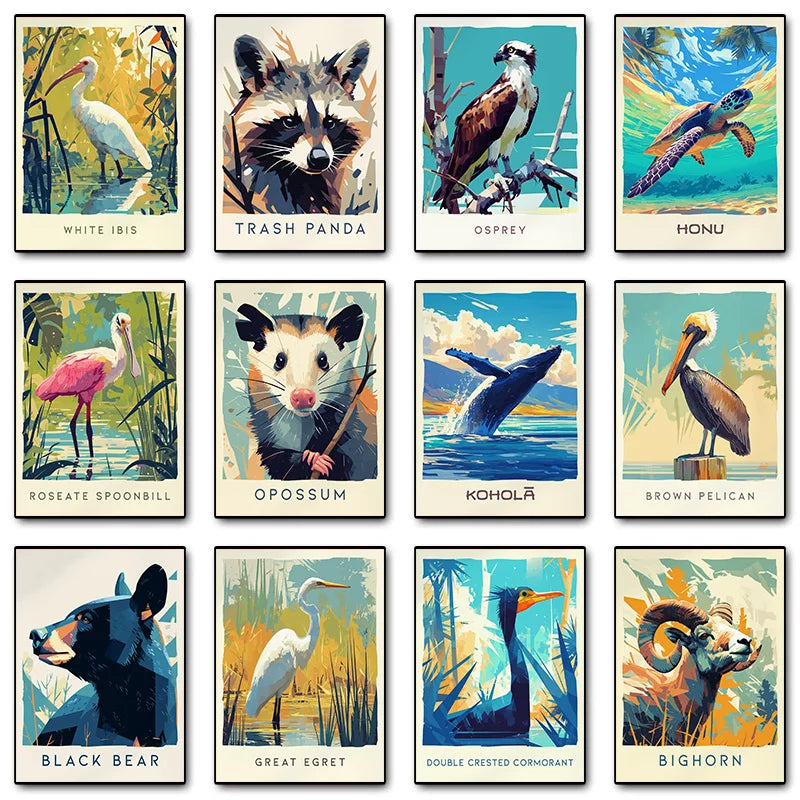Wildlife Canvas Wall Art – Bear, Sea Turtle, Egret, Bighorn Canvas Wall Art Qst