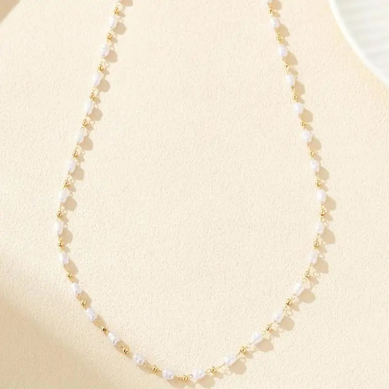 Pearl Choker Necklace | French Retro Gold Plated Jewelry Pearl Choker Necklace Qme