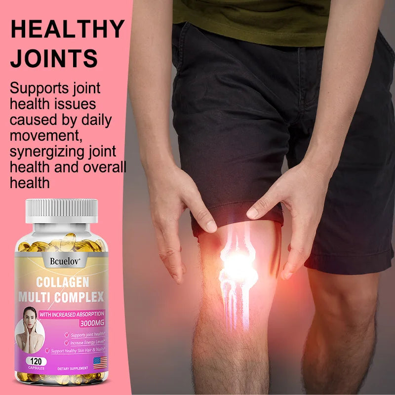 Multi Collagen Peptides Capsules with Biotin, Vitamin C & Glutathione Collagen Supplement Qst