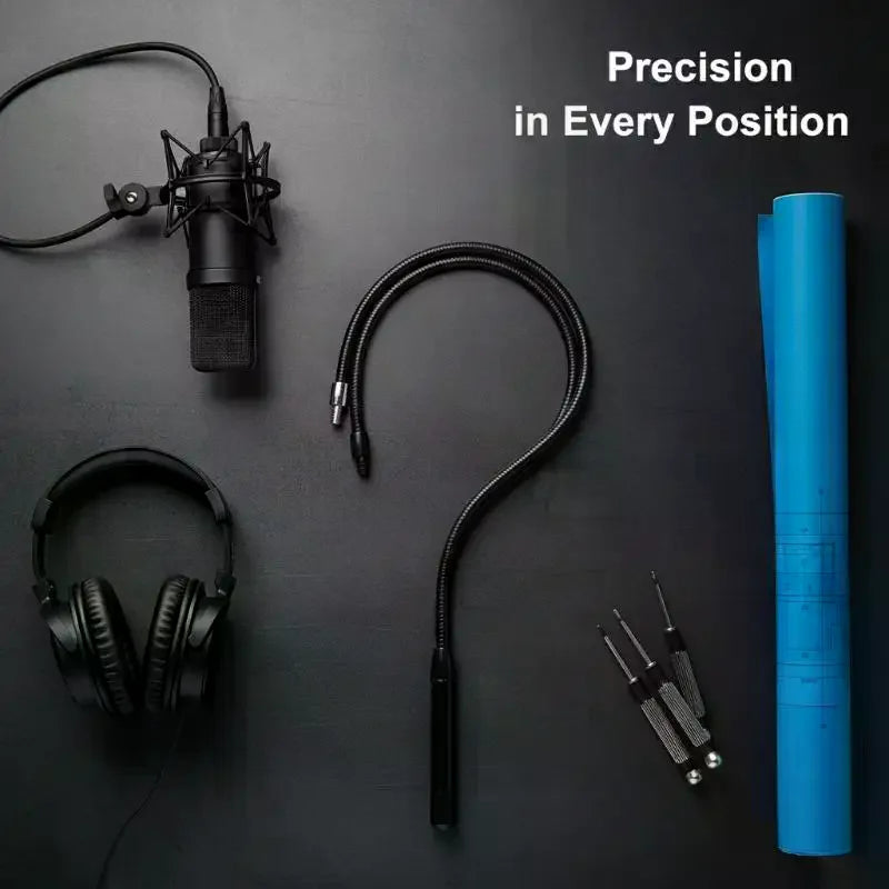 M4 Flexible Microphone Positioning Hose Black Silver 10–40cm Microphone Accessory Qme