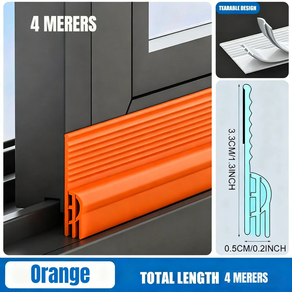 Self-Adhesive Door & Window Seal Strip – Windproof Soundproof Door & Window Seal Strip Qme Orange 4M