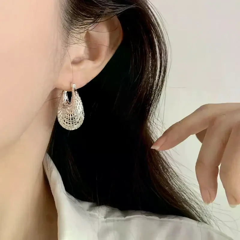 Hollow Out Water Drop Dangle Earrings – Vintage Web Style Dangle Earrings Qme
