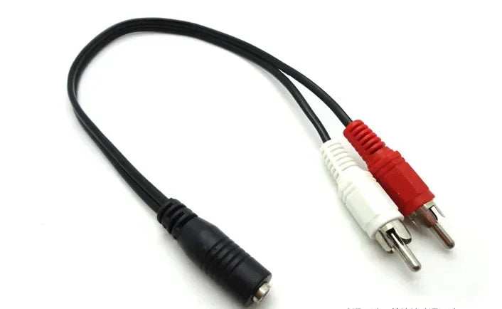 3.5mm Female to 2RCA Male Stereo Audio Y-Adapter Cable Audio Adapter Cable Qme