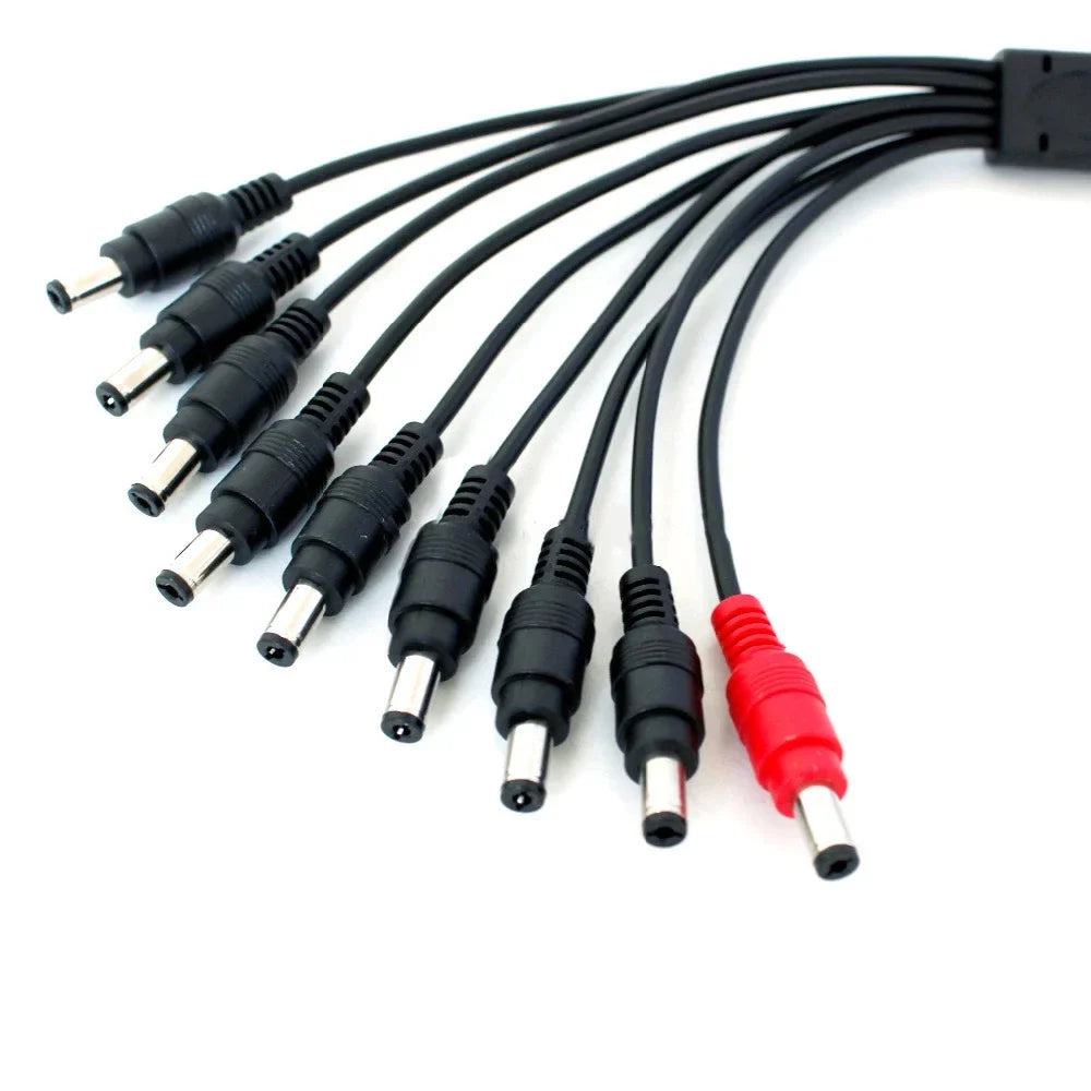 ESCAM 1-to-9 DC Power Splitter Cable for CCTV & DVR Systems DC Power Splitter Cable Qme Default Title