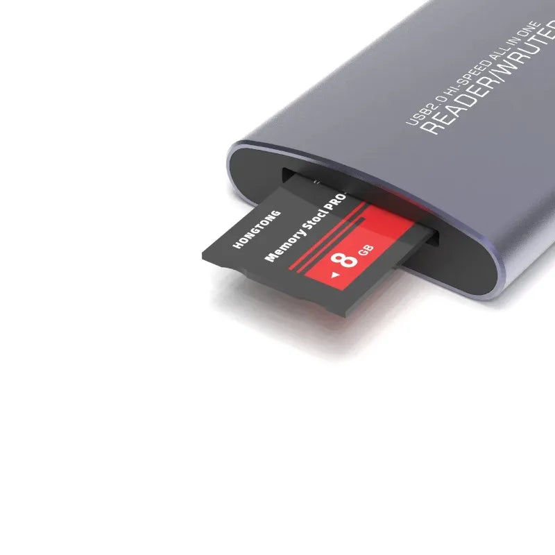 USB 6-in-1 Multi-Card Reader Aluminum Alloy – MS CF SD TF XD USB Card Reader Qme