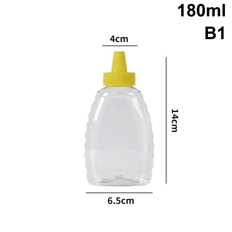 Squeeze Honey Bottle with Lid – Reusable PP Dispenser Condiment Dispenser Bottle Qst B1