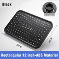 12" High-Pressure Rain Shower Head | Large Flow, 360° Swivel Rain Shower Head Qme Rectangular Black
