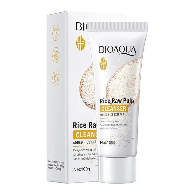 Rice Raw Pulp Facial Cleanser – Brightening Foaming Face Wash Facial Cleanser Qst 100g