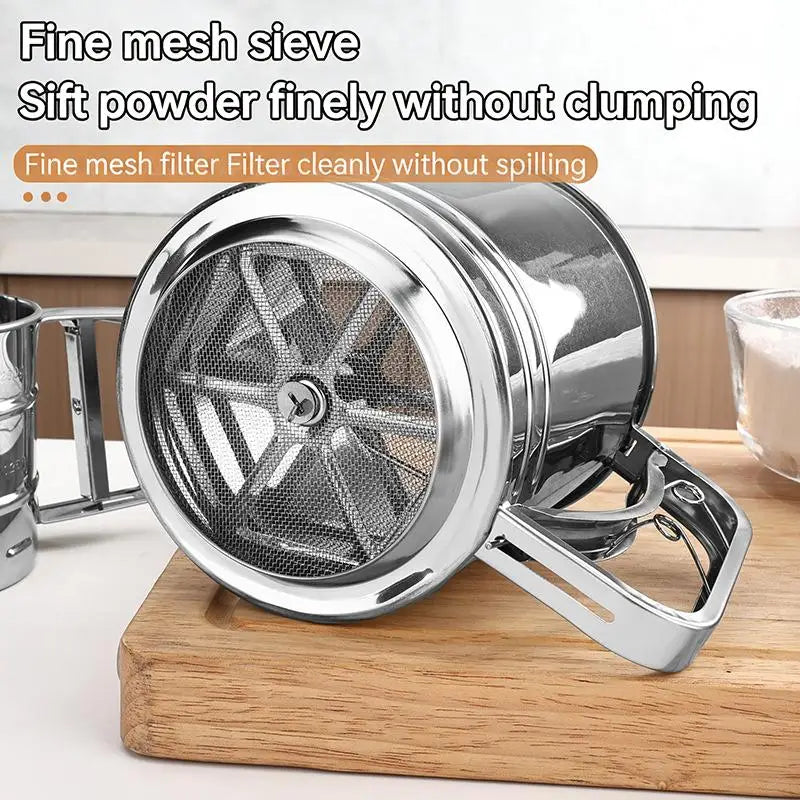 Stainless Steel Flour Sieve Cup & Powder Mesh Strainer Flour Sieve Strainer Qme