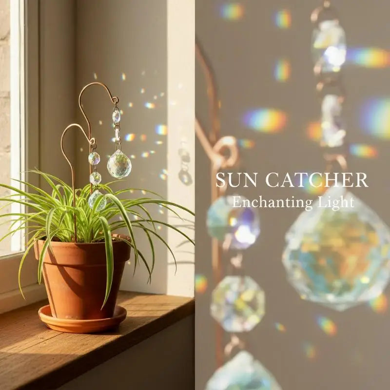 Crystal Ball Sun Catcher Garden Flower Pot Stake Decor Garden Sun Catcher Qme