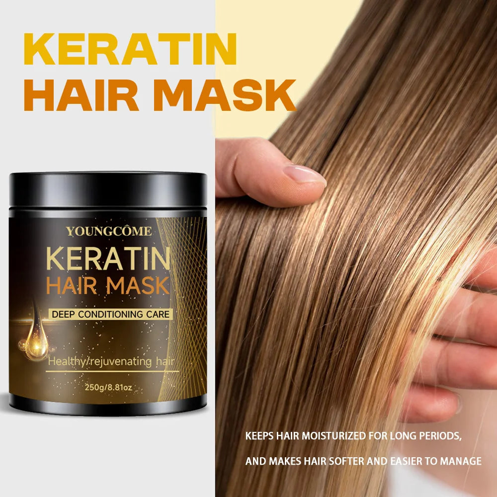 YOUNGCOME Keratin Hair Mask 250g | Smooth, Soft & Shiny Hair Keratin Hair Mask Qst