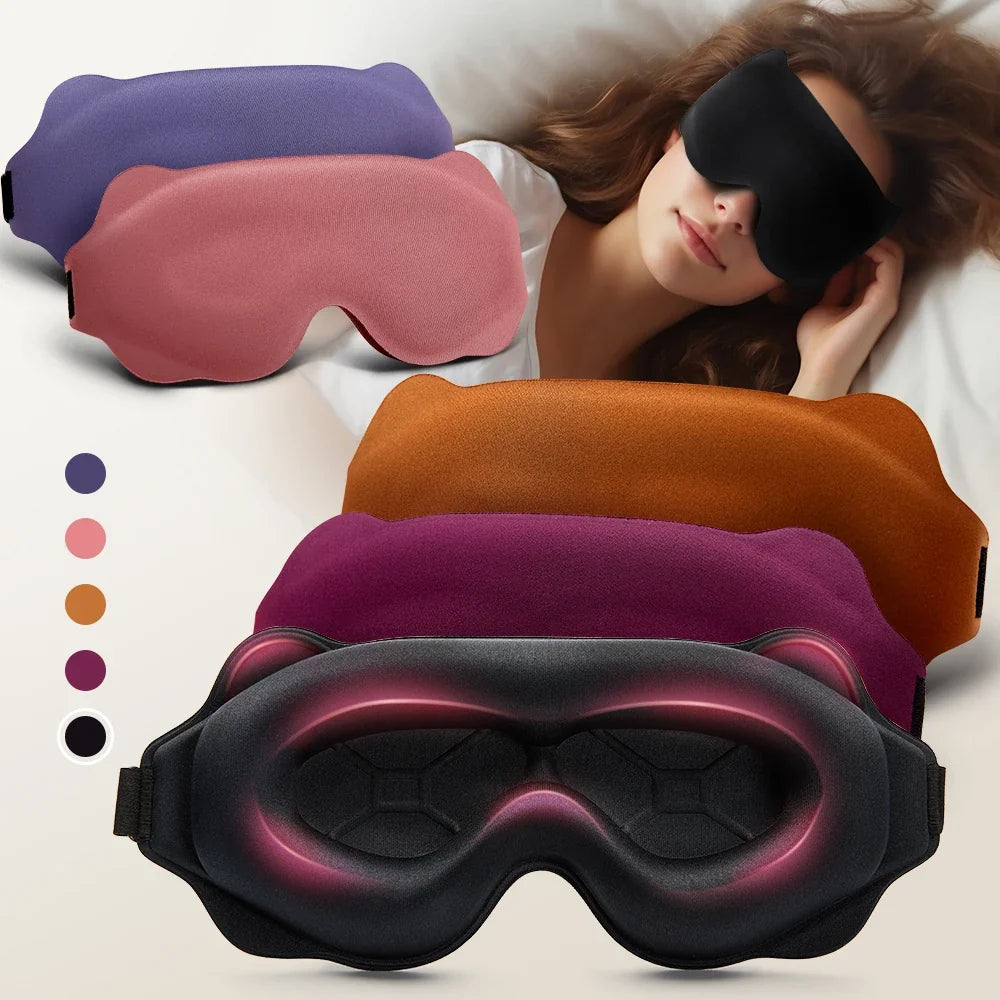 3D Blackout Sleep Mask – Soft Contoured Eye Mask for Travel Sleep Eye Mask Qme