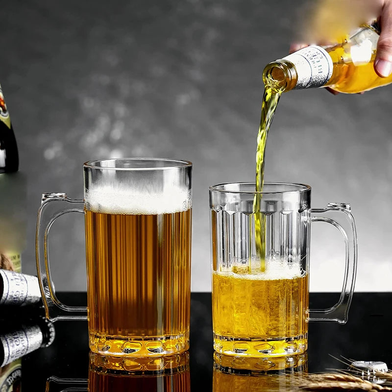 Large Acrylic Beer Mug 400ml/600ml – Clear Drop-Proof Cup Acrylic Beer Mug Qst