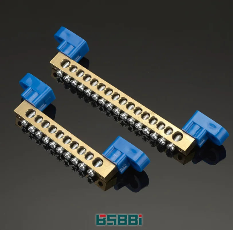 Copper Ground Bar Terminal Block | 4–12 Hole Distribution Box Ground Bar Terminal Block Qme