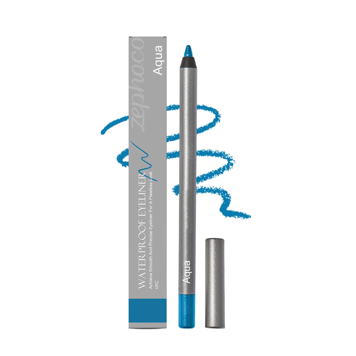 Zephoco Waterproof Gel Eyeliner Pencil – Smudge-Proof Gel Eyeliner Pencil Qst Aqua