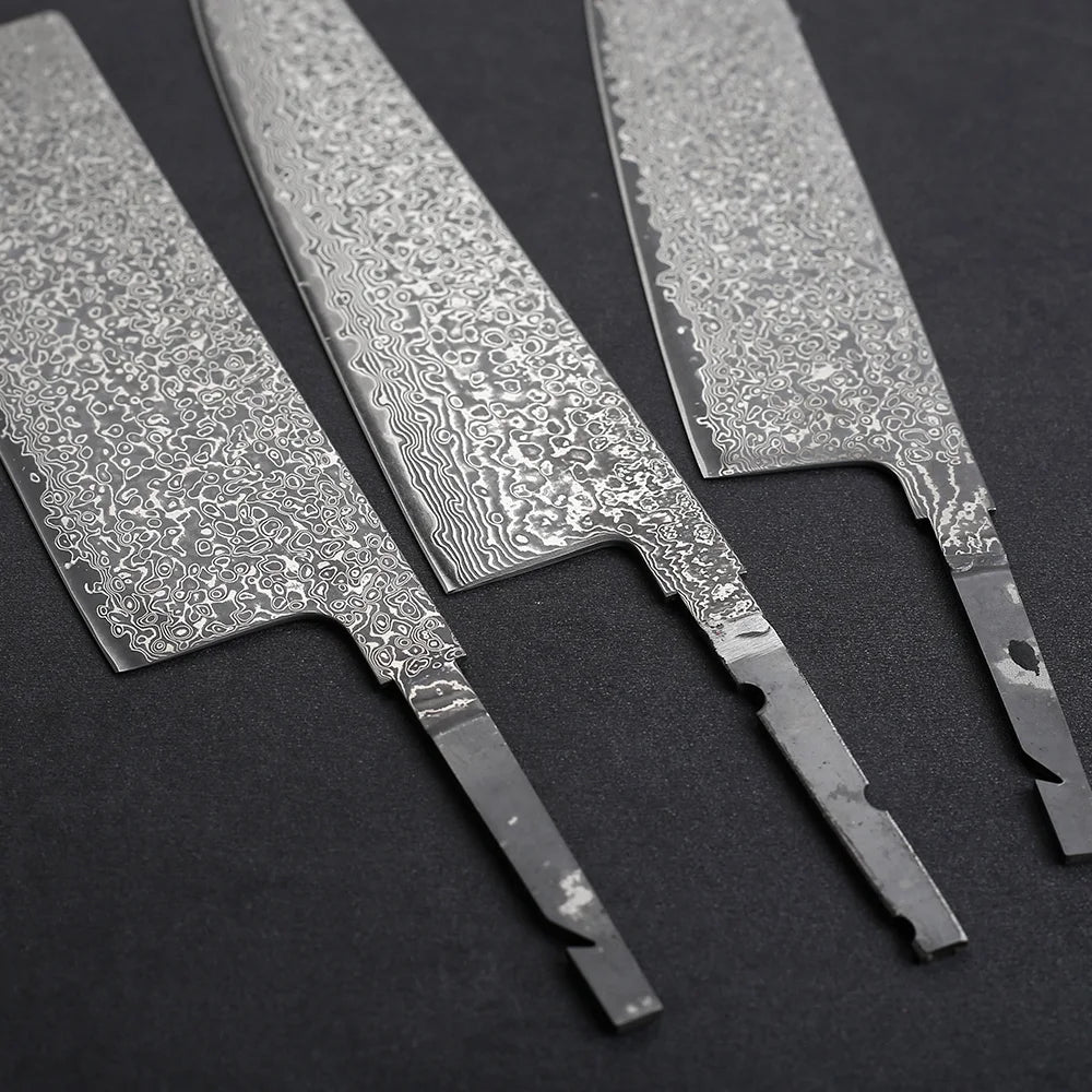TURWHO Damascus VG10 Knife Blank Set – Kiritsuke & Nakiri DIY Knife Blank Set Qst