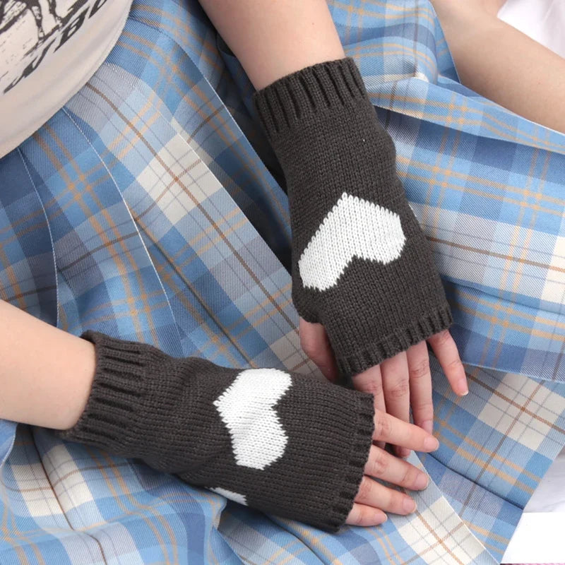 Women's Crochet Fingerless Gloves & Arm Warmers – 7 Colors Fingerless Arm Warmers Qme Dark Grey length-20cm