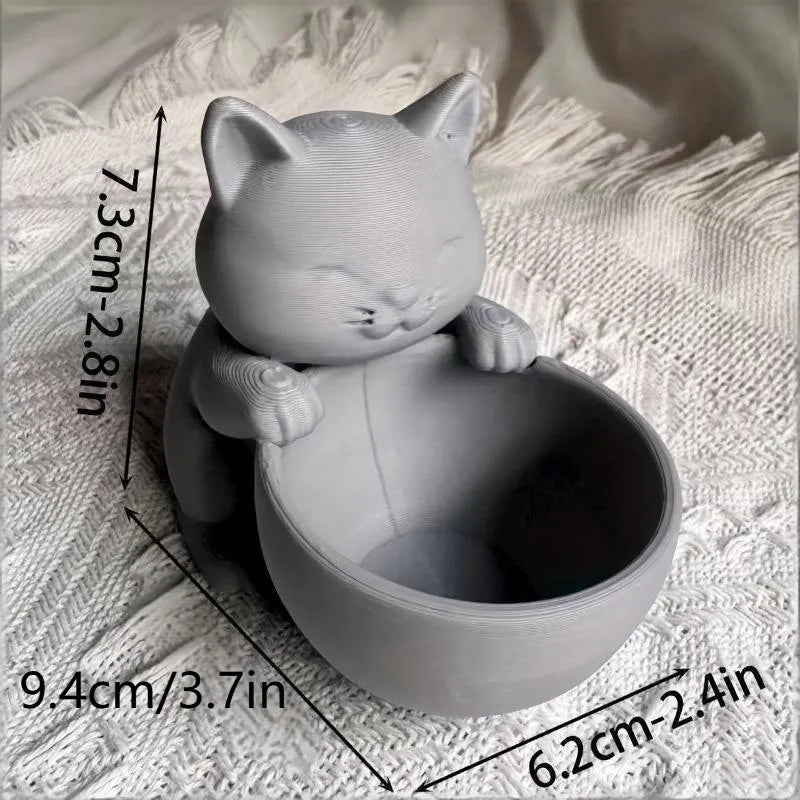 Cat-Shaped Succulent Cactus Planter Pot with Drainage Holes Novelty Planter Pot Qme