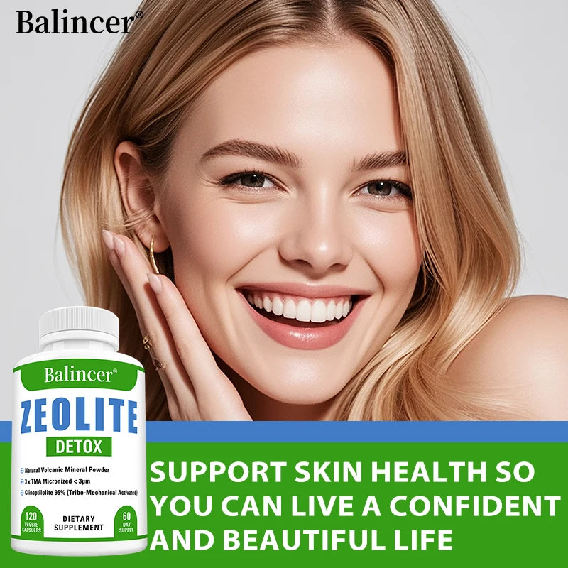 Zeolite Detox Capsules with Fulvic Acid & Milk Thistle | Balincer Detox Supplement Qst