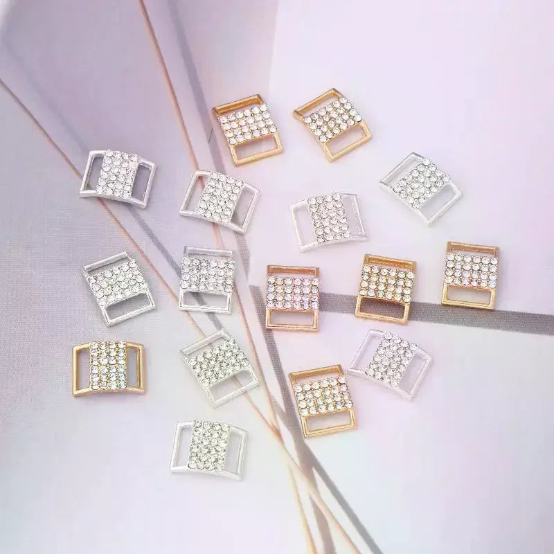 10 Rhinestone Bikini Connector Buckles – Alloy Swimwear DIY Swimwear Buckle Qme