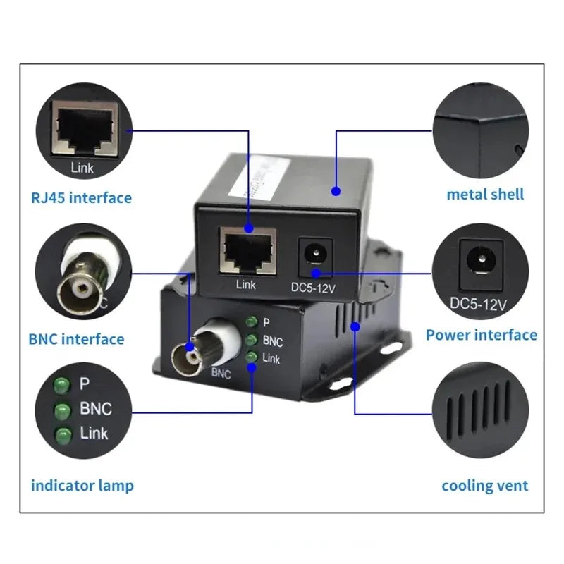 IP Network to Coaxial Camera Transmission Cable 500m Coaxial Camera Cable Qme