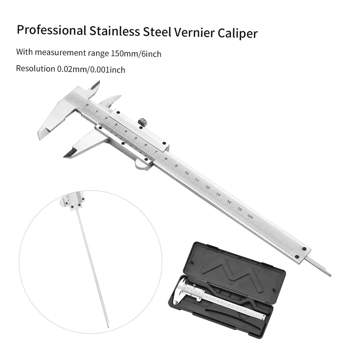 Stainless Steel Vernier Caliper 0-150mm – Precision Gauge Vernier Caliper Qme