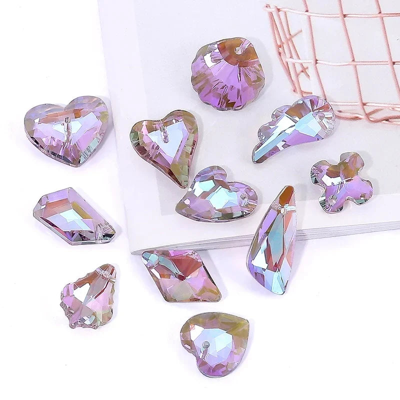 Crystal Rhinestone Pendants – Multi-Shape Jewelry Making Charms Crystal Jewelry Charms Qme