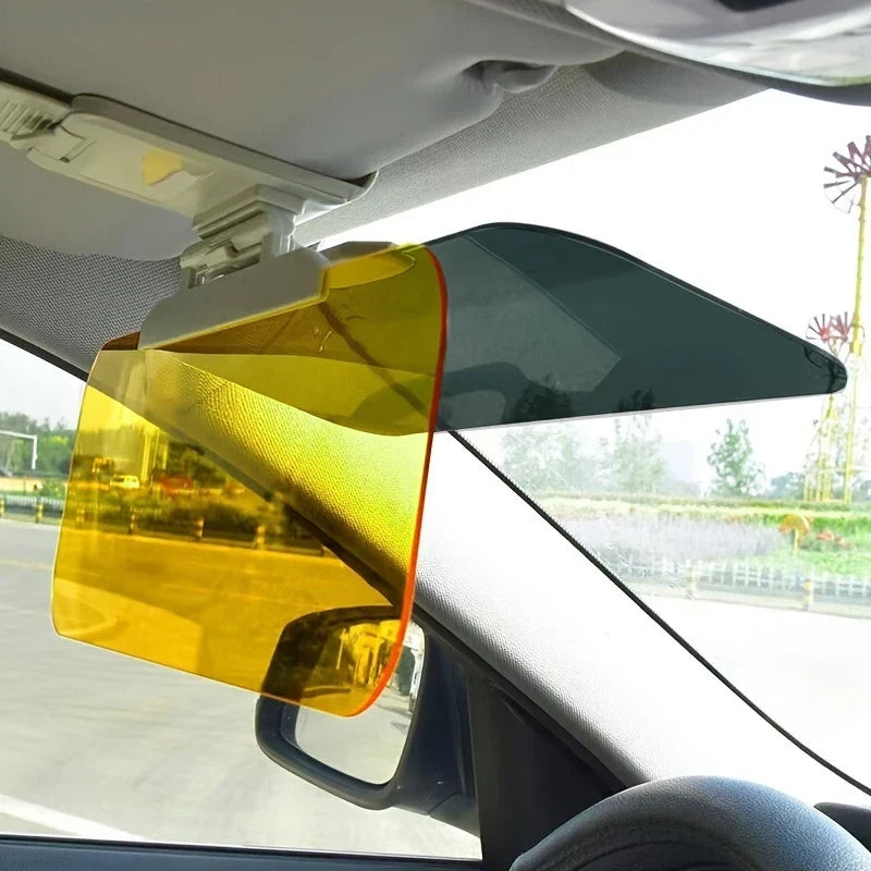 Car Day & Night Anti-Glare Sun Visor Clip Mirror Car Visor Mirror Qme White