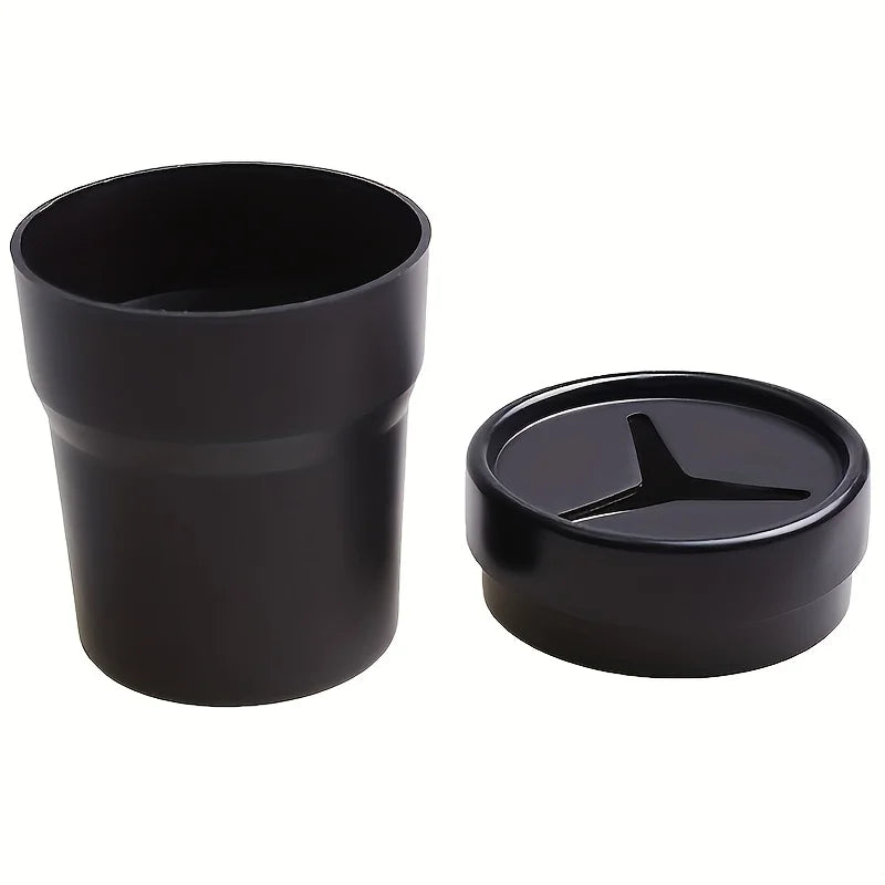 Car Storage Box with Lid & Cup Holder | Lightweight Trash Bin Car Storage Organizer Qme
