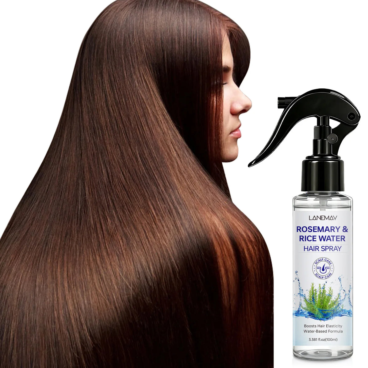 Rosemary & Rice Water Hair Spray – Hydrating Leave-In Mist Leave-In Hair Spray Qst Nourishing