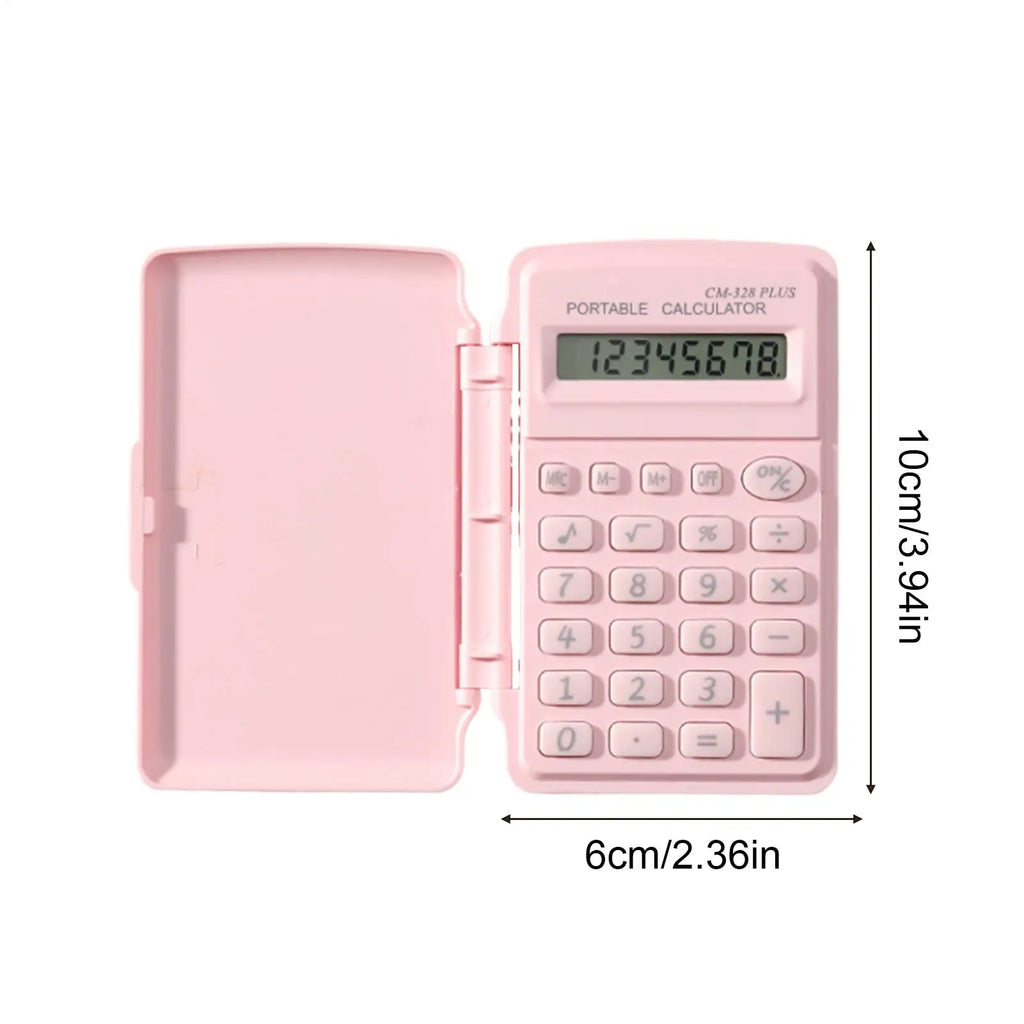 Mini Pocket Calculator with Lid – Candy Color, 8-Digit LCD Pocket Calculator Qst
