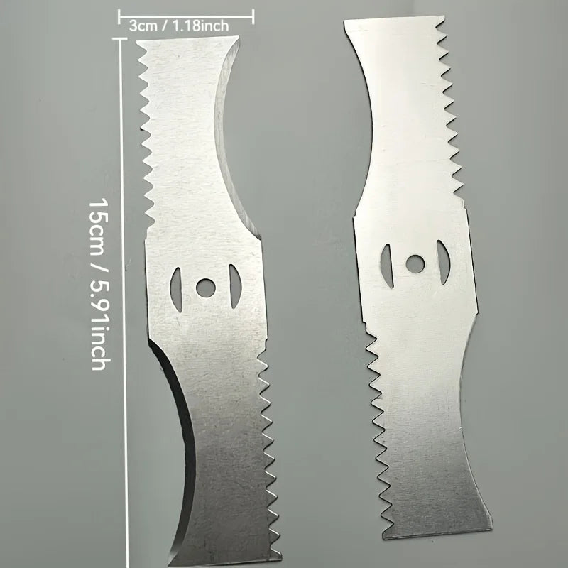 3-Pack Arc Toothed Blades for Lithium Battery Lawn Trimmers Lawn Trimmer Blades Qme