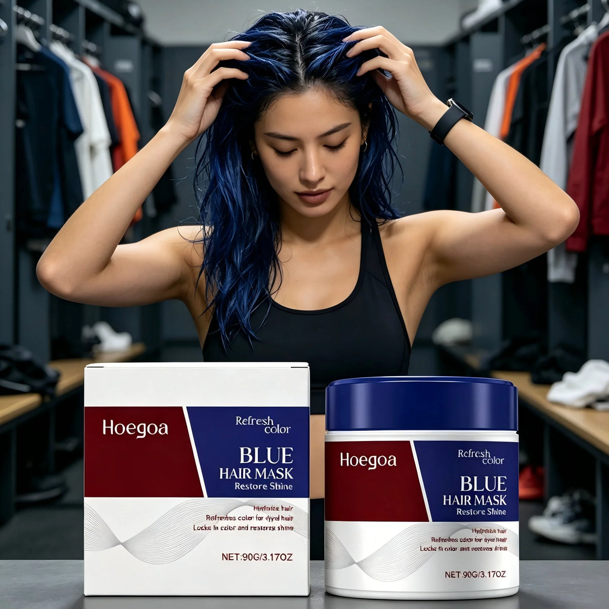 Hoegoa Color Depositing Hair Mask – Red, Blue & Brown 90g Color Depositing Hair Mask Qst