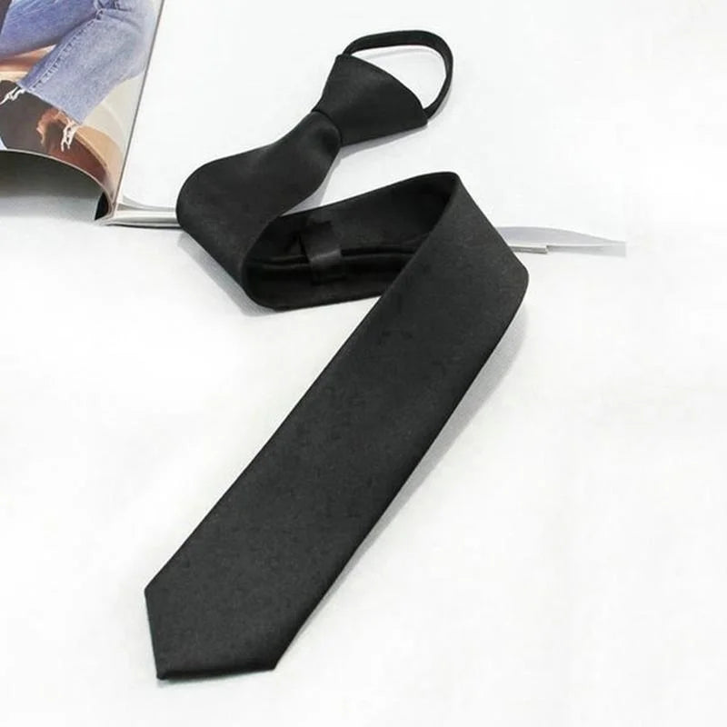 Black Matte Clip-On Tie – Security, Doorman & Formal Wear Clip-On Necktie Qme
