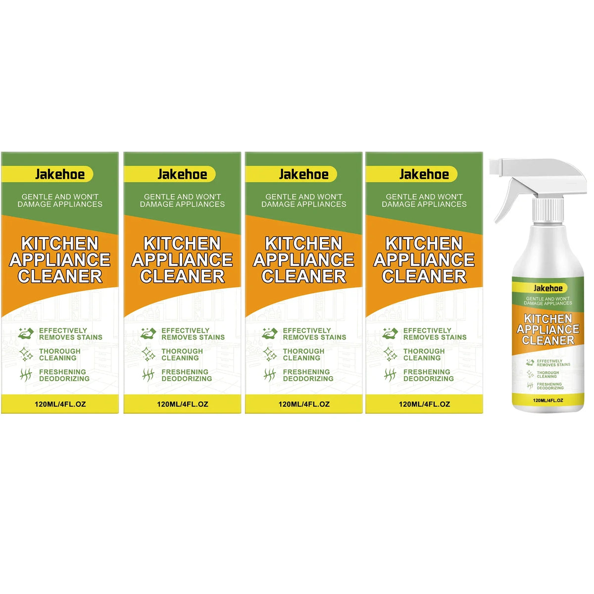 Kitchen Appliance Cleaning Spray – Heavy-Duty Degreaser Kitchen Cleaning Spray Qme 4 x 120ML Boxed