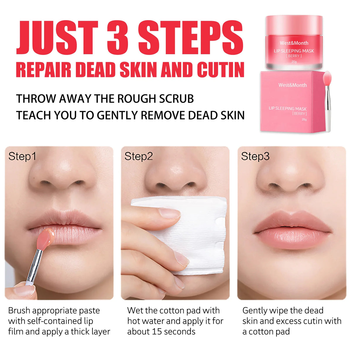West&Month Lip Sleeping Mask – Nourishing Jelly Lip Mask 20g Lip Sleeping Mask Qst