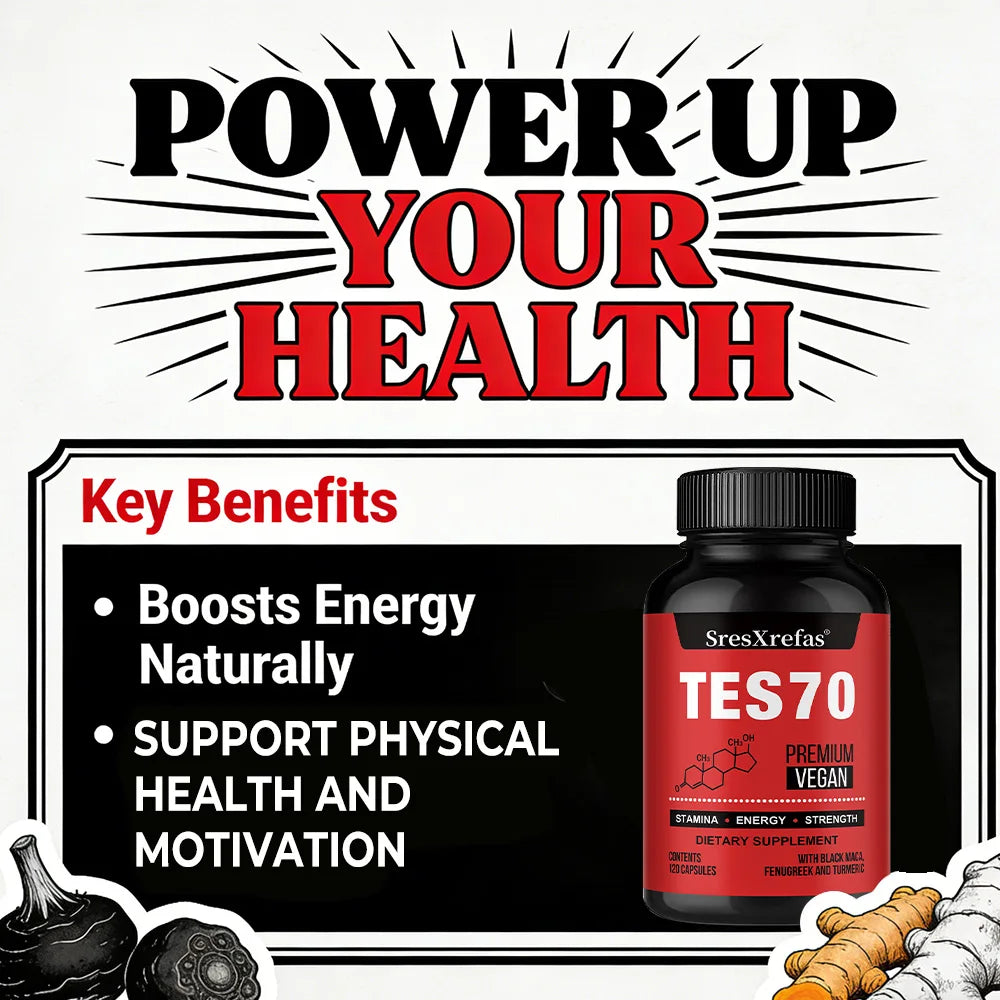 Fenugreek, Turmeric & Black Maca Capsules | Energy & Vitality Herbal Supplement Qst