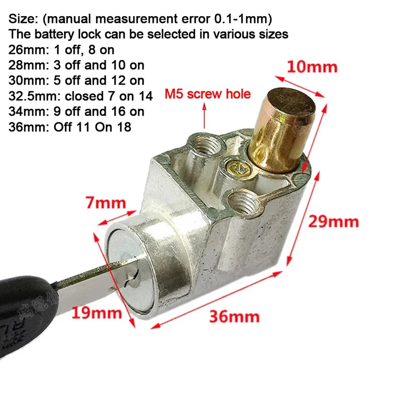 E-Bike Battery Box Lock – Anti-Theft Front Head Lock E-Bike Battery Lock Qme one size