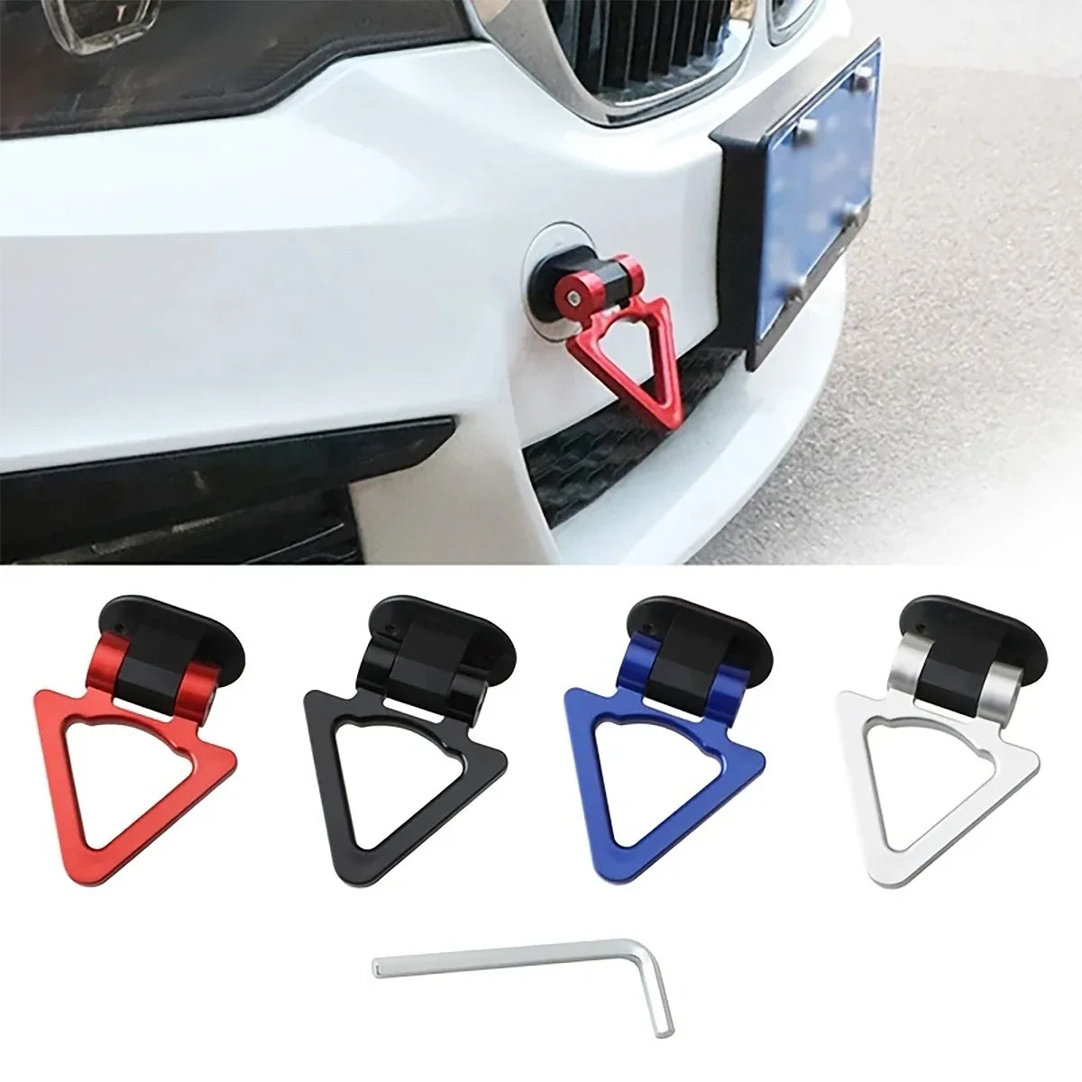 Triangle Tow Hook Cover Sticker ABS Car Exterior Decoration Bumper Tow Hook Decor Qme