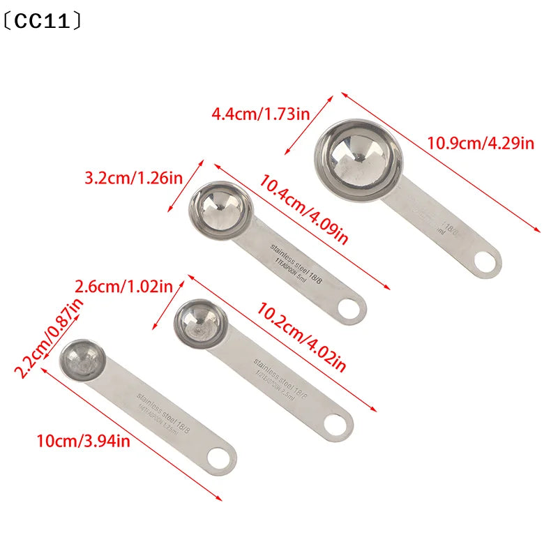 Stainless Steel Measuring Spoon with Scale Ruler & Egg Beater Measuring Spoon Tool Qme