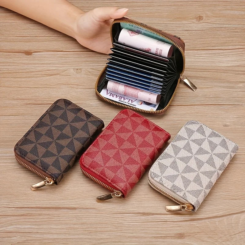 Accordion Card Holder Wallet & Coin Purse – Large Capacity Accordion Card Wallet Qme