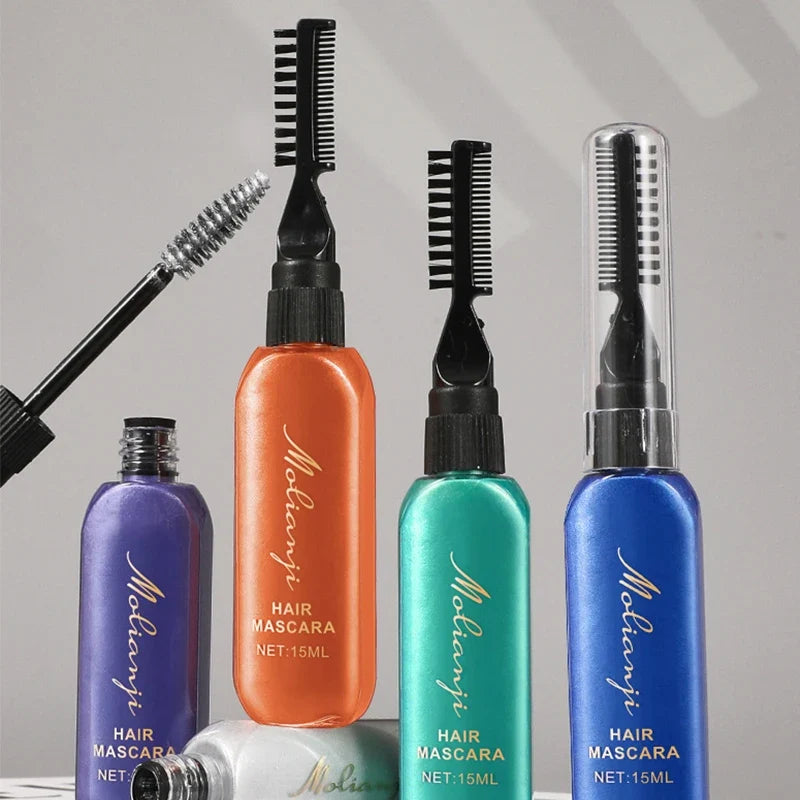 Disposable Hair Dye Highlight Mascara – 8 Colors | Dual-Use Hair Dye Mascara Qme