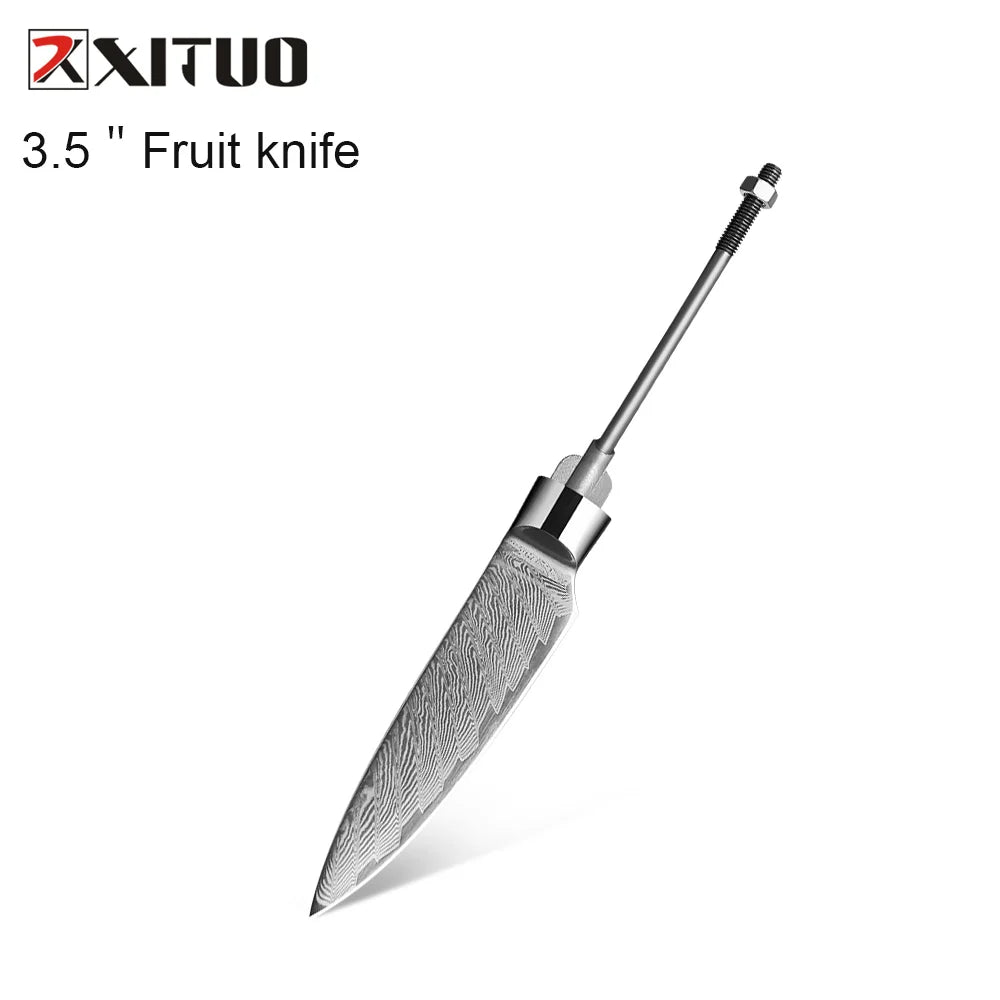 XITUO 67-Layer Damascus Steel Blank Blade Kitchen Knife Set 1-7 PCS Damascus Knife Blank Qst Paring Knife