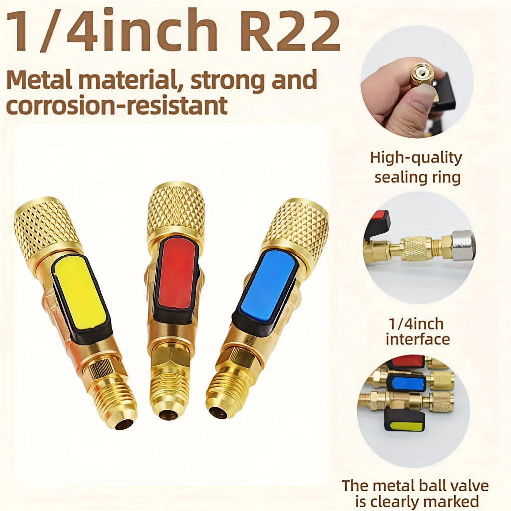 Copper Refrigerant Filling Valve Kit R410a R32 R22 – AC Tool Refrigerant Filling Valve Qme