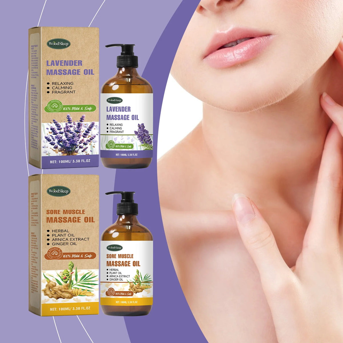 WoodSleep Natural Ginger Massage Oil – Body, Hair & Face Massage Oil Qst