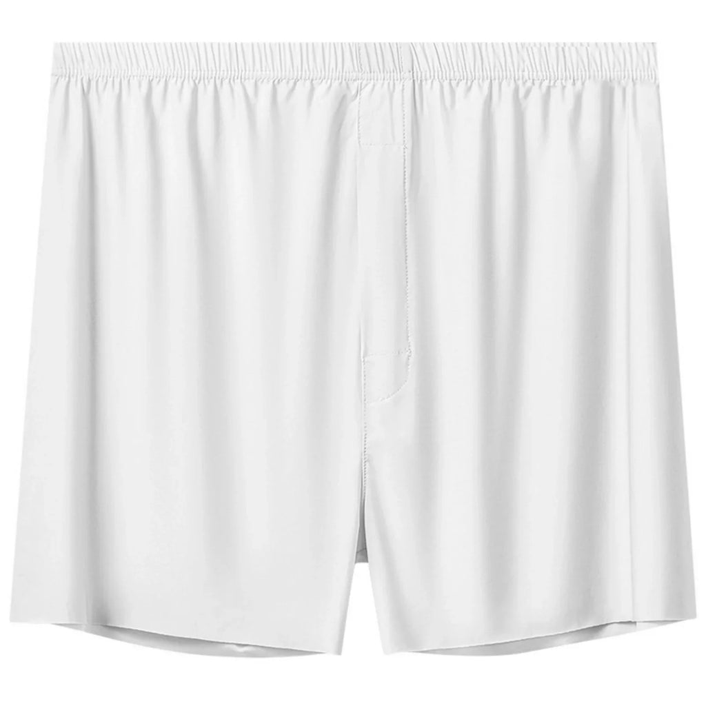Men's Lightweight Loose Summer Shorts – Soft Elastic Waist Men's Casual Shorts Qme White 2XL