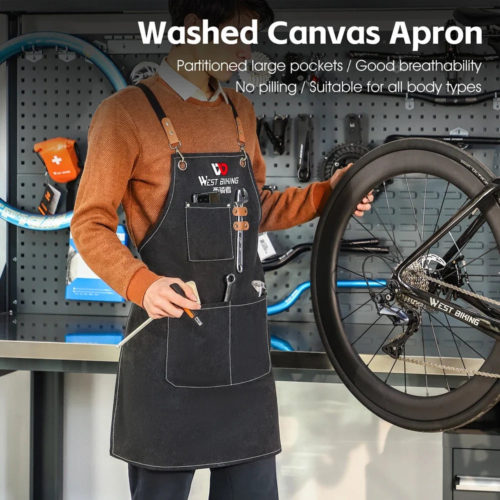 Thickened Canvas Work Apron – Bike, Carpentry & Craft Canvas Work Apron Qme